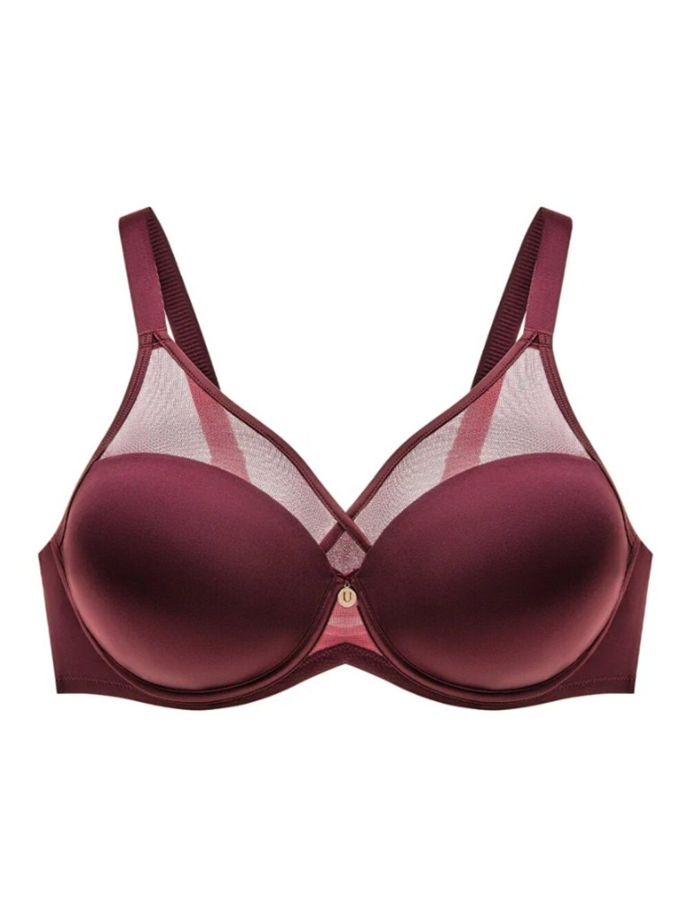 Understance Peek-Proof T-Shirt FlexWire Contour Plunge Bra 30G Wine Red $68